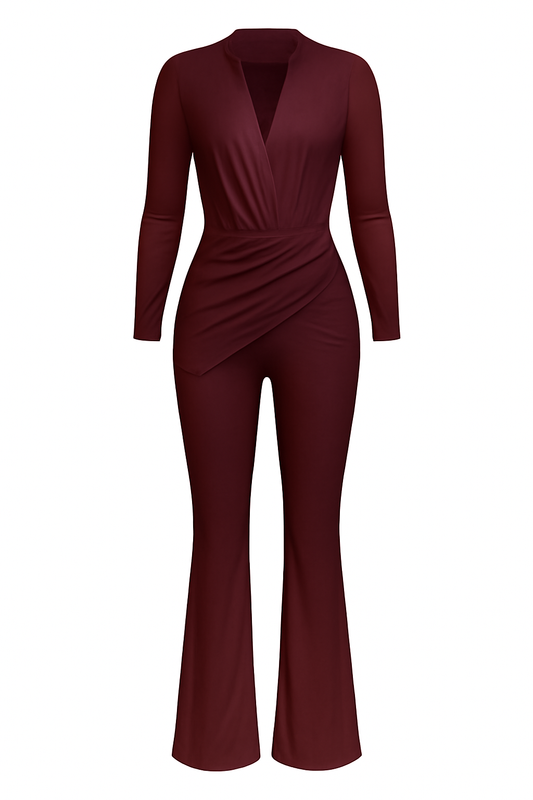 MIDNIGHT JUMPSUIT BURGUNDY