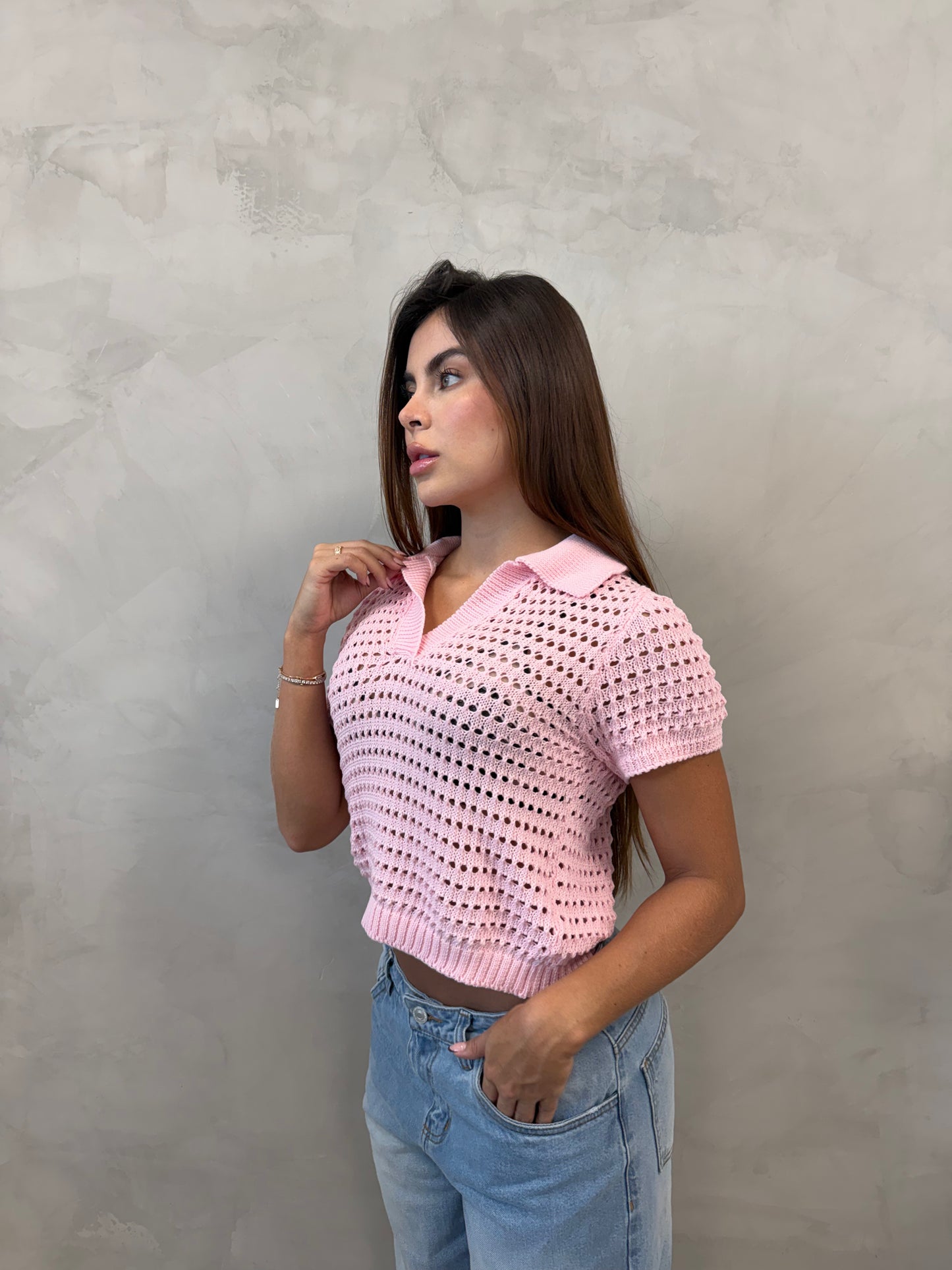 COQUETTE TOP BABY PINK