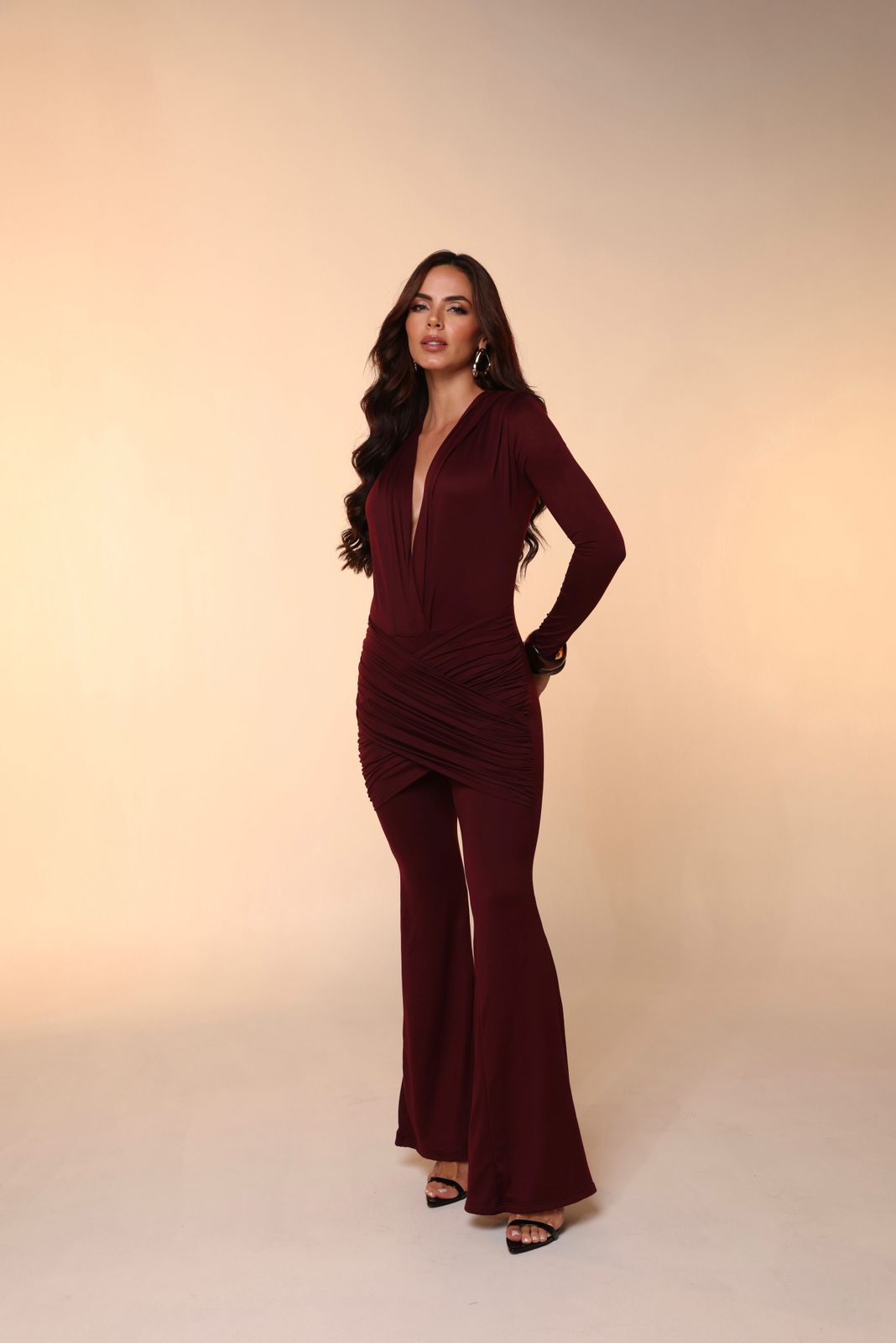 MIDNIGHT JUMPSUIT BURGUNDY