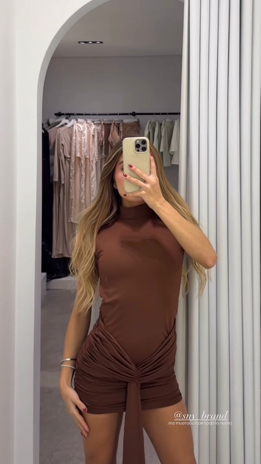 ALASKA BROWN MINI DRESS